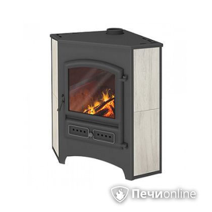Печь-камин Этна (БКД) угловой беж. 9 кВт (150 кв.м) в Рязани