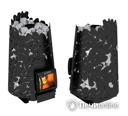 Дровяная печь-каменка GrillD Dubravo 180 short black в Рязани