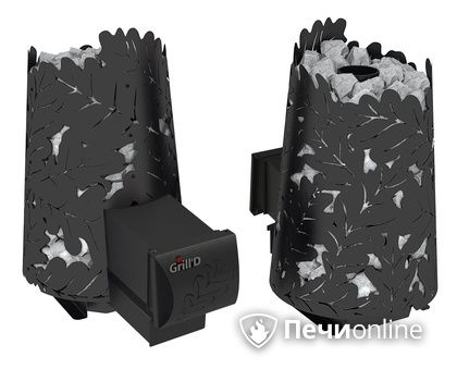 Дровяная печь-каменка GrillD Dubravo mini long black в Рязани