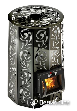 Дровяная печь-каменка GrillD Violet short Жадеит 80 в Рязани