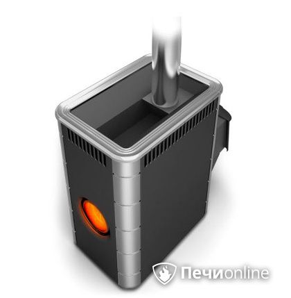 Дровяная банная печь TMF Аврора Inox ДА Иллюминатор антрацит НВ  в Рязани