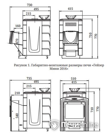 Дровяная банная печь TMF Гейзер Мини 2016 Carbon ДН КТК ЗК антрацит в Рязани