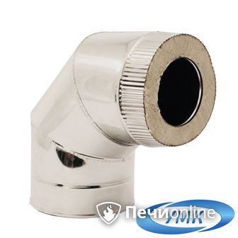 Дымоход УМК Сэндвич-отвод 90° D115х200 Н+Оц 0.5мм 0.5мм по воде в Рязани