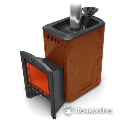 Дровяная банная печь TMF Гейзер 2014 Carbon Витра терракота в Рязани
