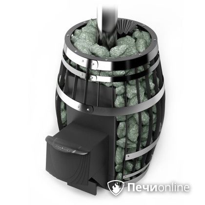 Дровяная банная печь TMF Саяны XXL 2015 Inox с закрытой каменкой и теплообменником дверь антрацит в Рязани