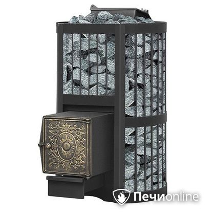 Дровяная банная печь Везувий Ураган Стандарт 22 (ДТ-4) с закрытой каменкой чугун в Рязани